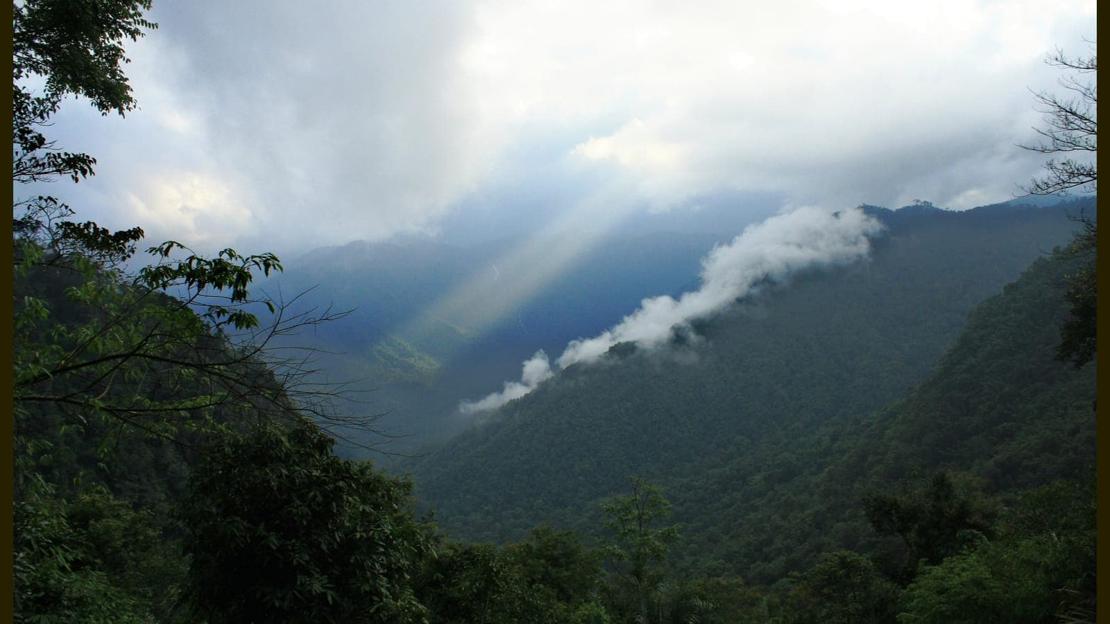 Monsoon clouds rolling over the Western Ghats in Kerala