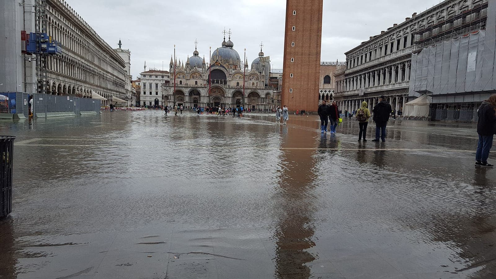 Acqua alta flooding Piazza San Marco in Venice